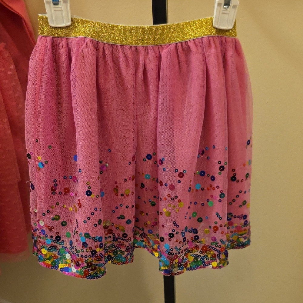 Eyeshadow Pink Sequin Bubble Mini Skirt